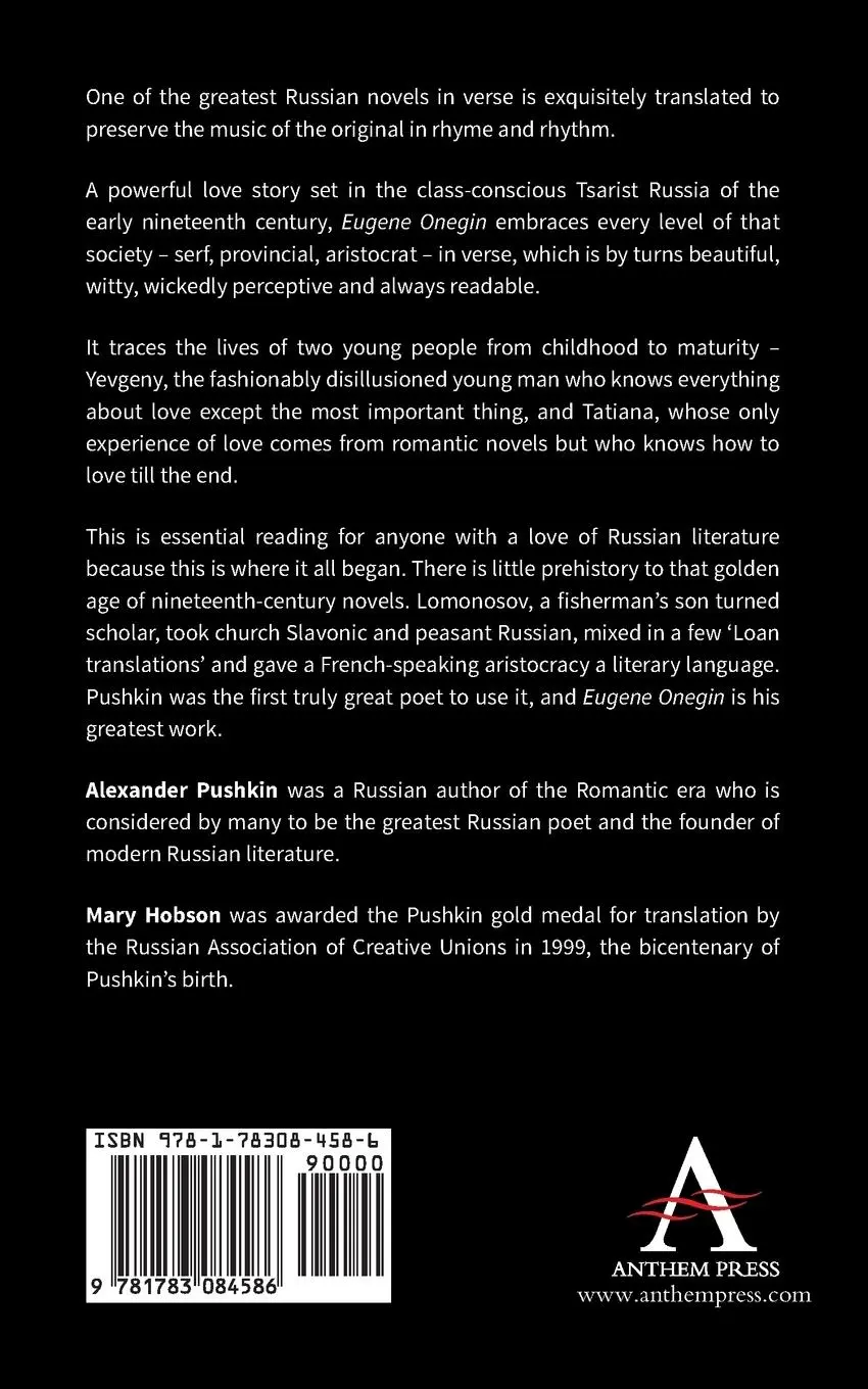 Rückseite: 9781783084586 | Eugene Onegin | A Novel in Verse | Alexander Pushkin | Taschenbuch