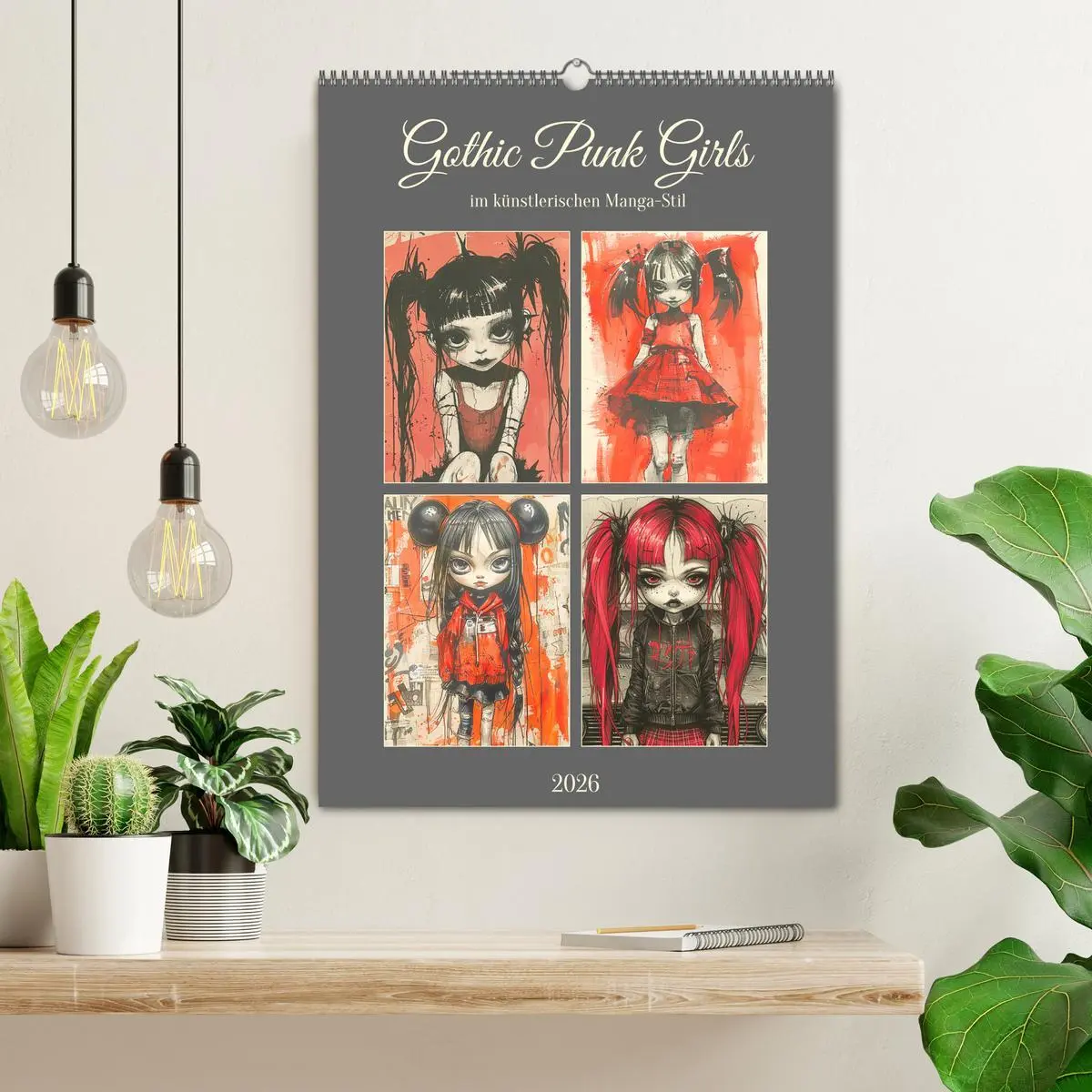 Bild: 9783516264586 | Gothic Punk Girls im künstlerischen Manga-Stil (Wandkalender 2026...