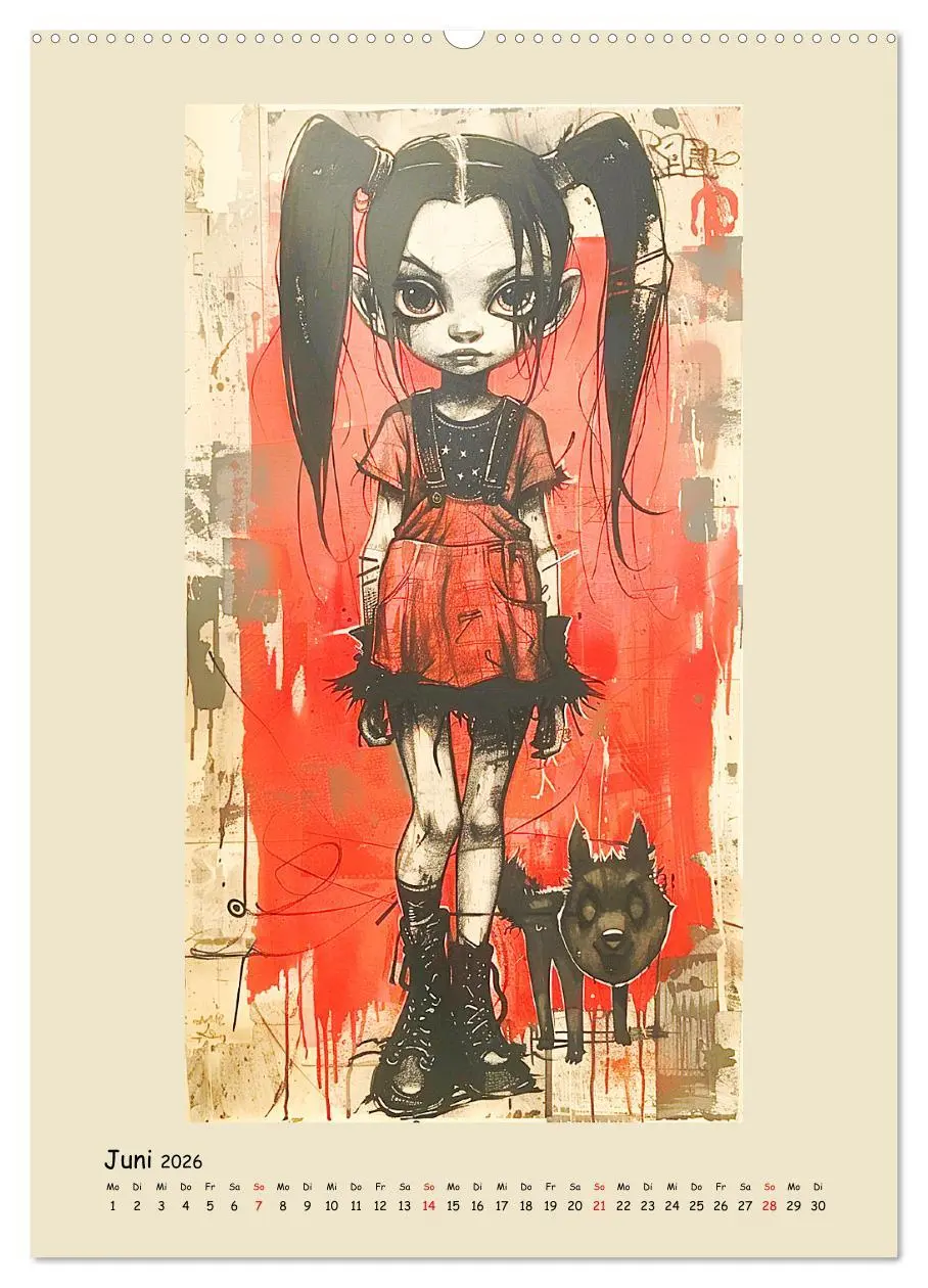 Bild: 9783516264586 | Gothic Punk Girls im künstlerischen Manga-Stil (Wandkalender 2026...