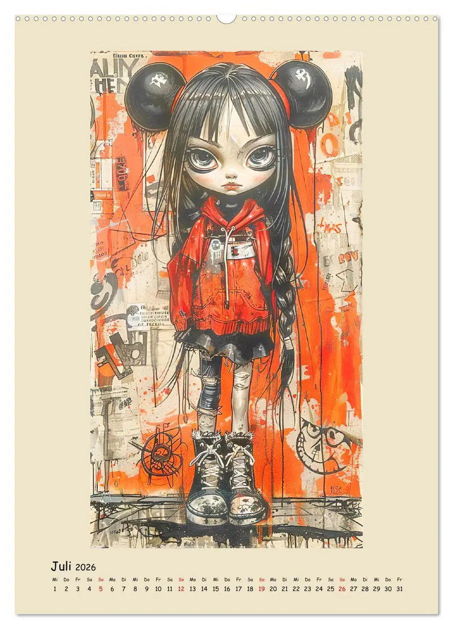 Bild: 9783516264586 | Gothic Punk Girls im künstlerischen Manga-Stil (Wandkalender 2026...
