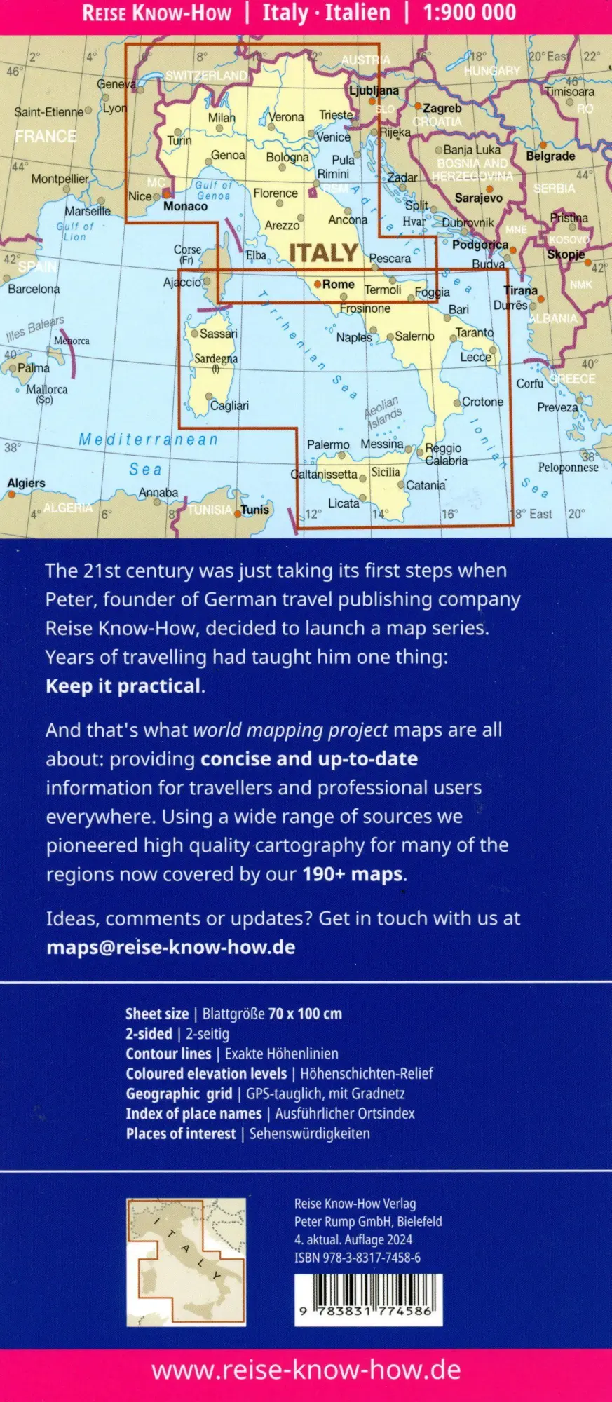 Bild: 9783831774586 | Reise Know-How Landkarte Italien / Italy (1:900.000) | (Land-)Karte
