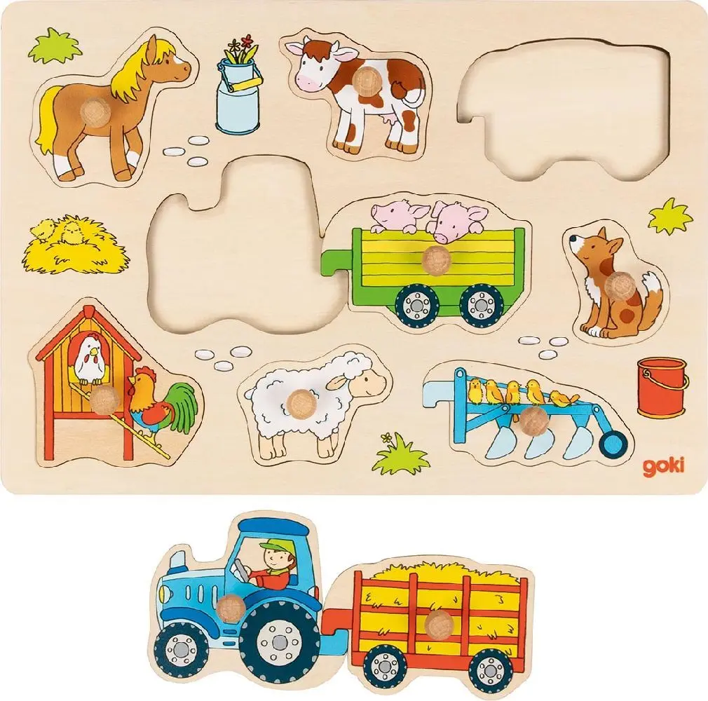 Bild: 4013594574686 | Steckpuzzle Traktor mit Anhängern | Puzzle | In Folie | 57468 | 2024