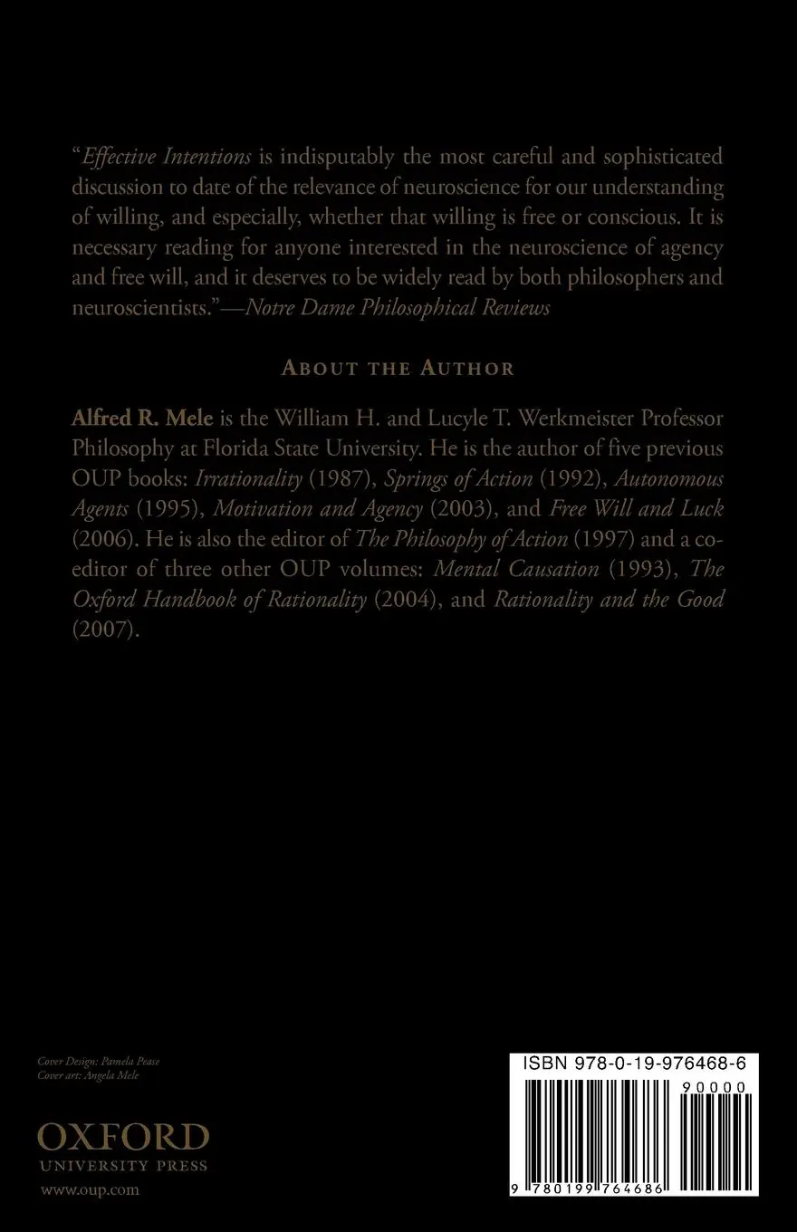 Rückseite: 9780199764686 | Effective Intentions | The Power of Conscious Will | Alfred Mele