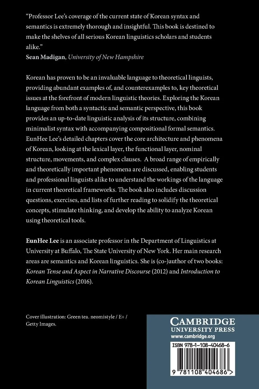 Rückseite: 9781108404686 | Korean Syntax and Semantics | Eunhee Lee | Taschenbuch | Englisch