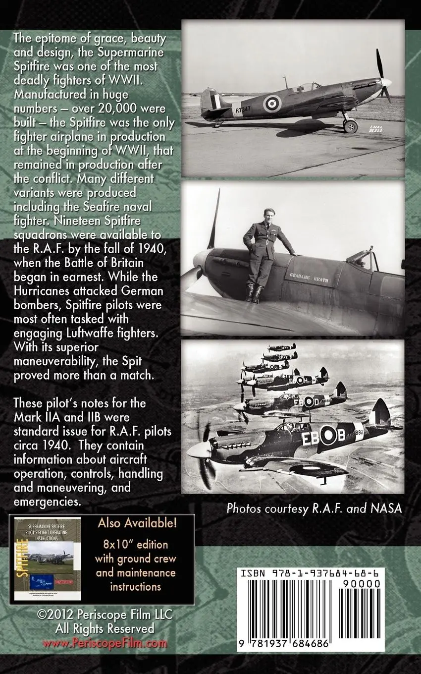 Rückseite: 9781937684686 | Royal Air Force Pilot's Notes for Spitfire IIA and IIB Aeroplanes