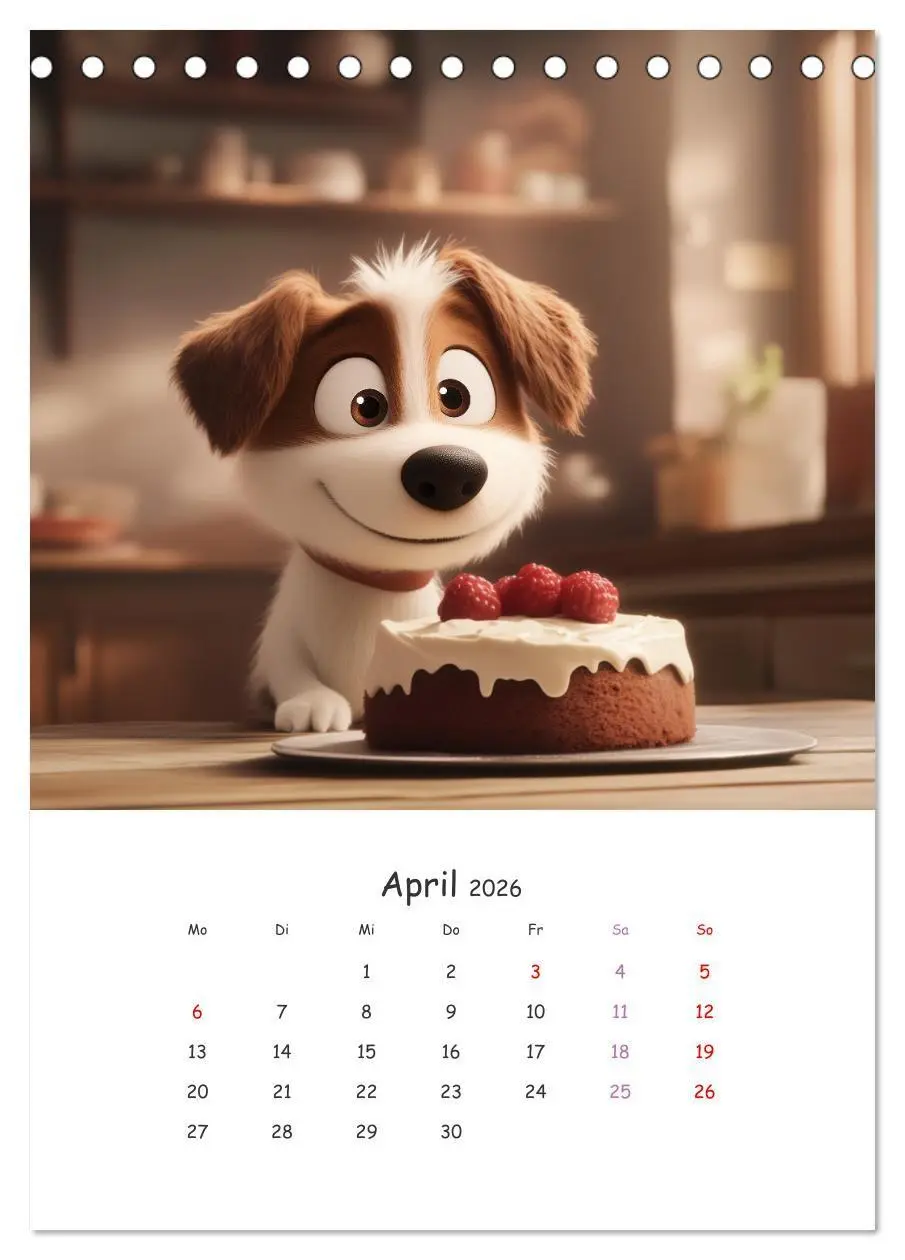 Bild: 9783516704686 | Fellnasen am Küchentisch - 12 KI-Motive mit Hunden (Tischkalender...