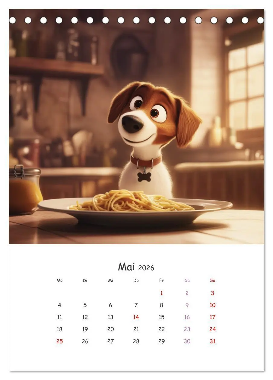 Bild: 9783516704686 | Fellnasen am Küchentisch - 12 KI-Motive mit Hunden (Tischkalender...
