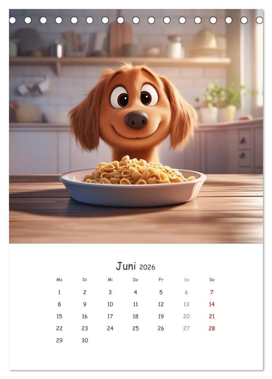 Bild: 9783516704686 | Fellnasen am Küchentisch - 12 KI-Motive mit Hunden (Tischkalender...