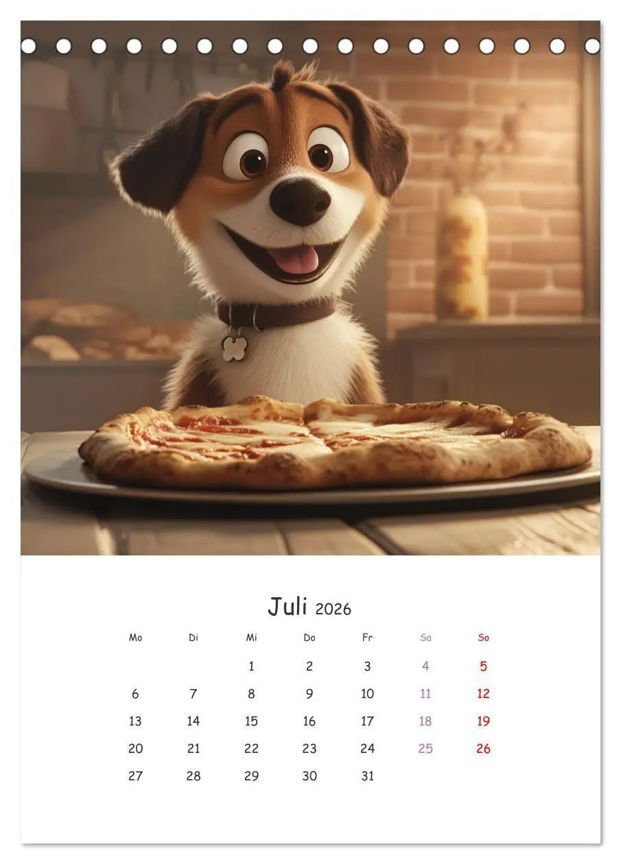 Bild: 9783516704686 | Fellnasen am Küchentisch - 12 KI-Motive mit Hunden (Tischkalender...