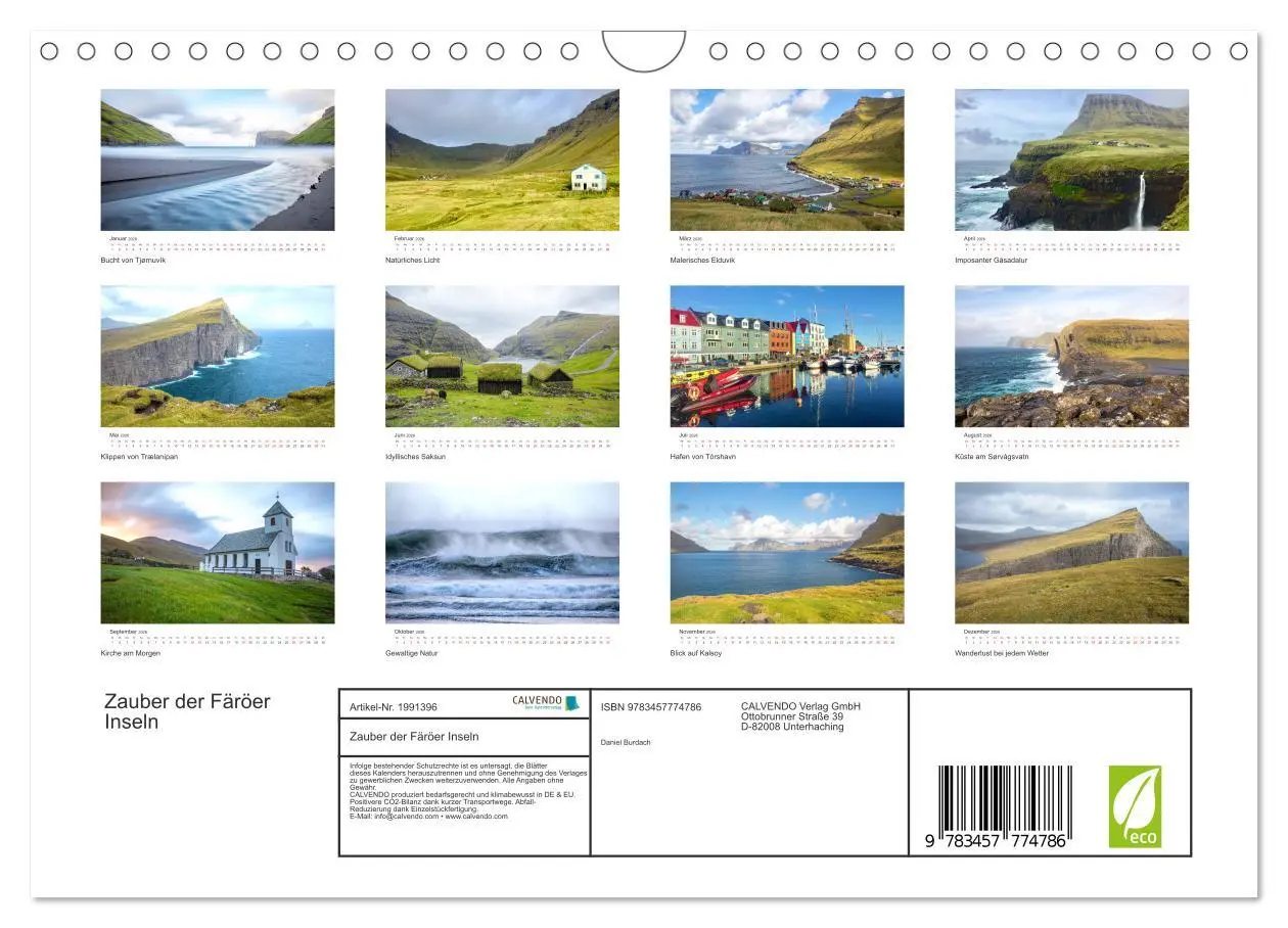 Bild: 9783457774786 | Zauber der Färöer Inseln (Wandkalender 2026 DIN A4 quer), CALVENDO...