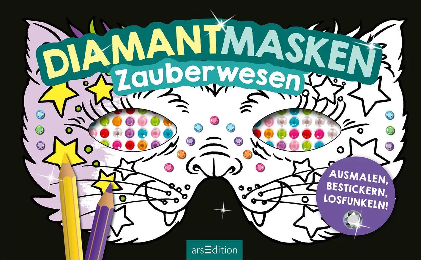 Bild: 4014489134886 | Diamantmasken - Zauberwesen | Ausmalen, bestickern, losfunkeln! | Buch