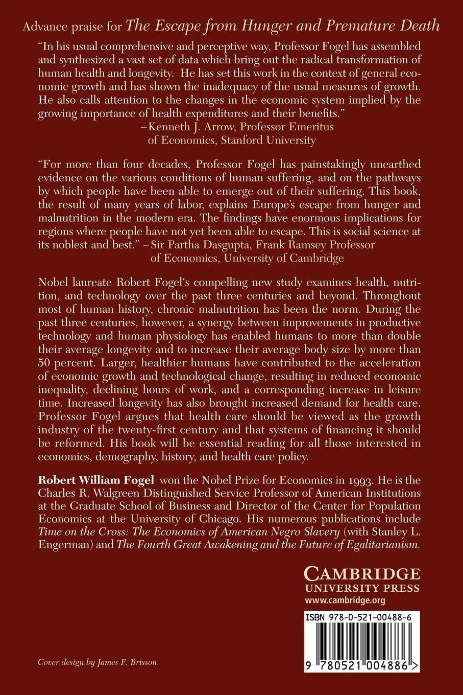 Rückseite: 9780521004886 | The Escape from Hunger and Premature Death, 1700 2100 | Fogel | Buch
