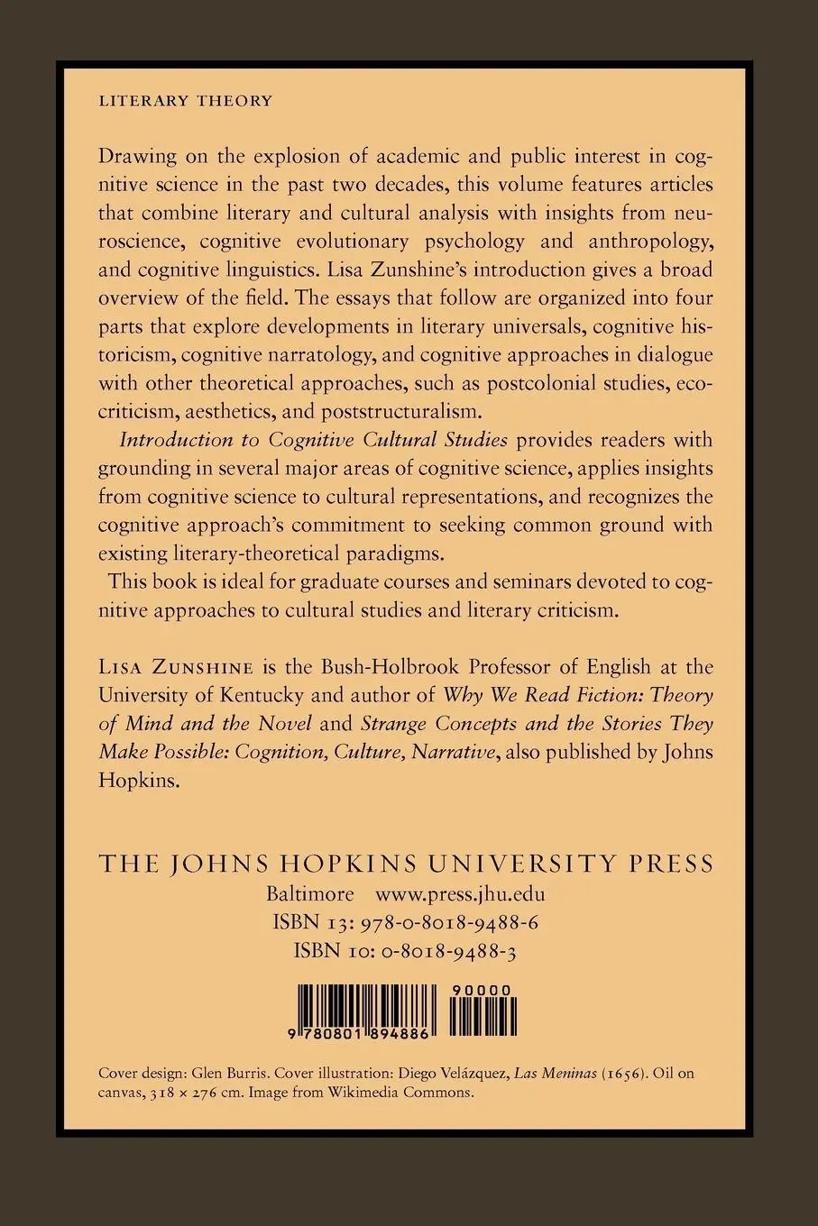 Rückseite: 9780801894886 | Introduction to Cognitive Cultural Studies | Lisa Zunshine | Buch