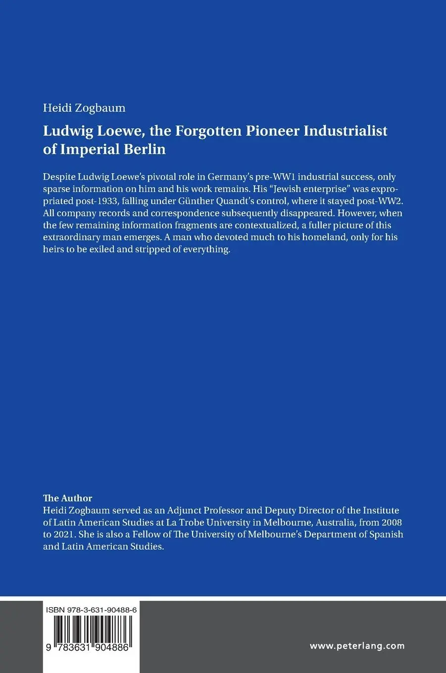 Rückseite: 9783631904886 | Ludwig Loewe, the Forgotten Pioneer Industrialist of Imperial Berlin