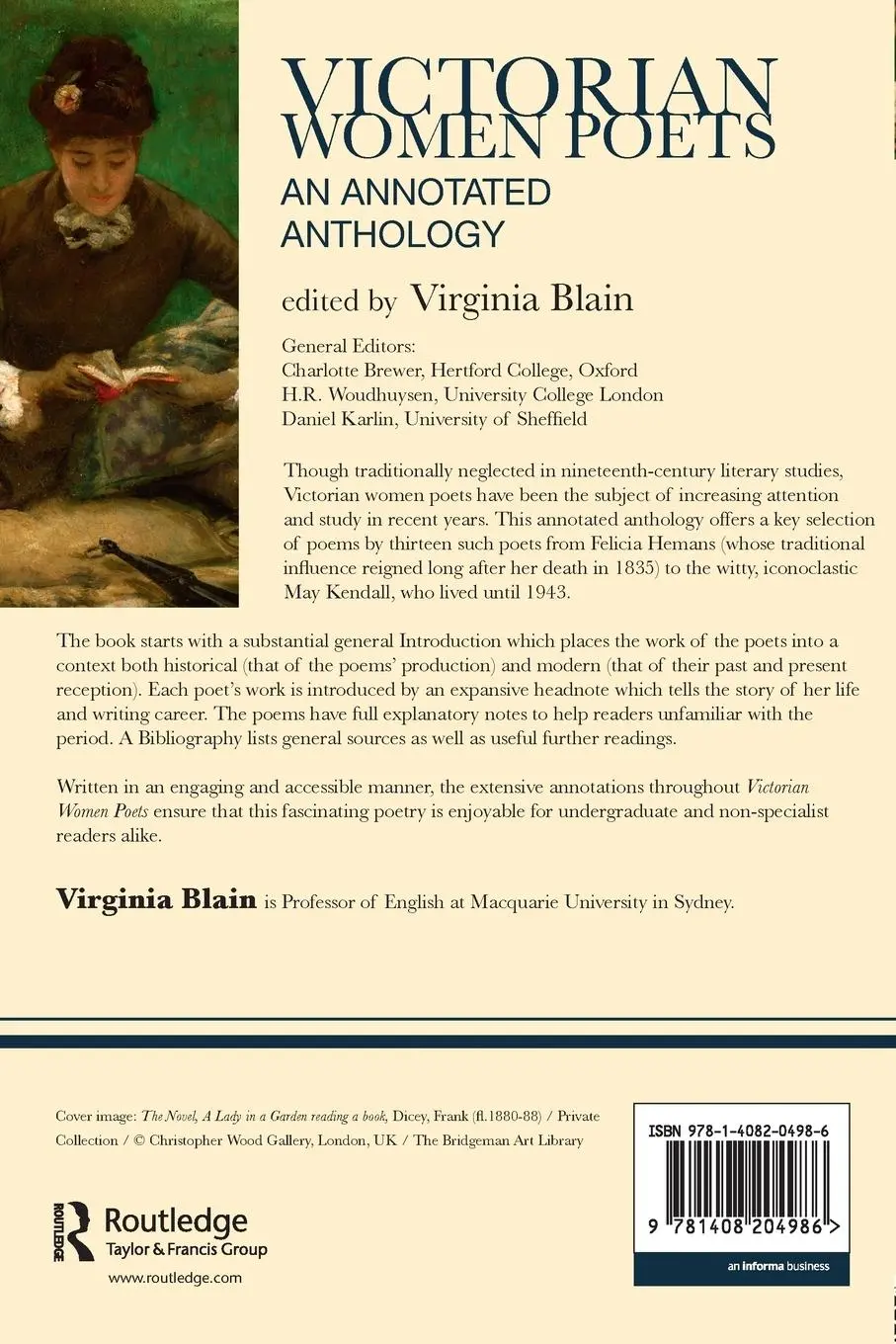 Rückseite: 9781408204986 | Victorian Women Poets | An Annotated Anthology | Virginia Blain | Buch