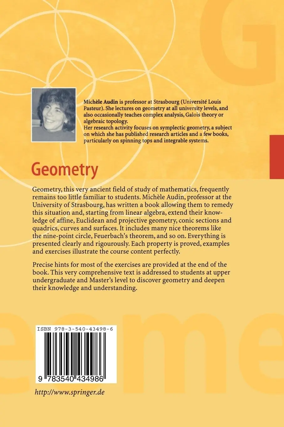 Rückseite: 9783540434986 | Geometry | Michele Audin | Taschenbuch | vi | Englisch | 2002