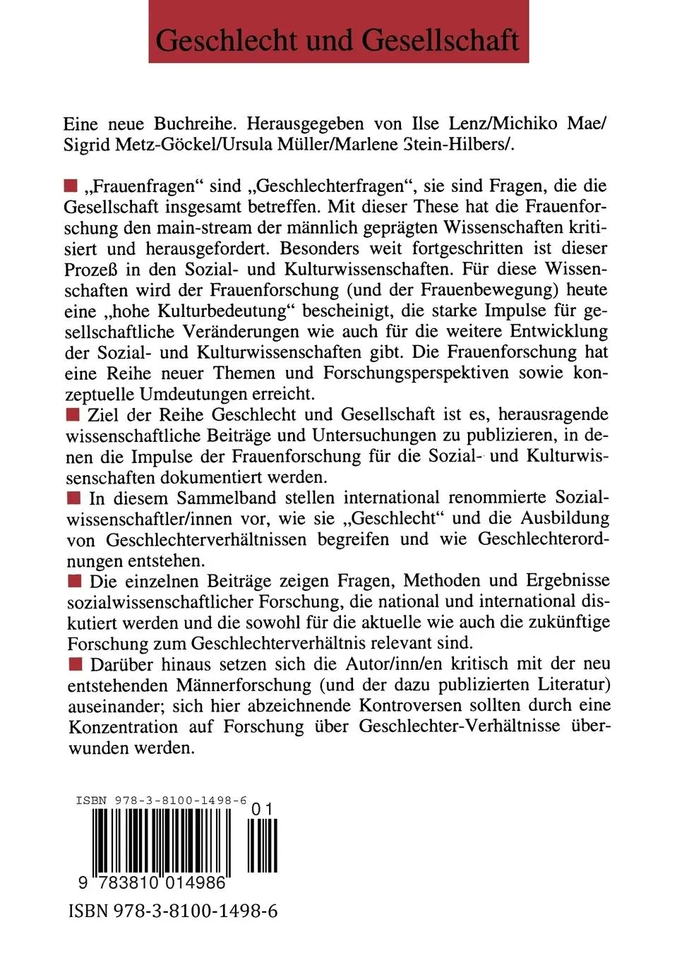 Rückseite: 9783810014986 | Neue Horizonte? | Christof L. Armbruster (u. a.) | Taschenbuch | 1995