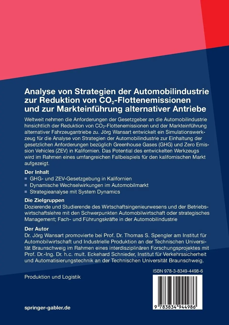 Rückseite: 9783834944986 | Analyse von Strategien der Automobilindustrie zur Reduktion von...