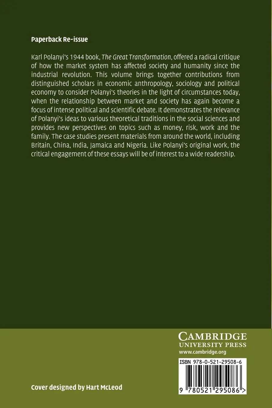 Rückseite: 9780521295086 | Market and Society | The Great Transformation Today | Hann (u. a.)