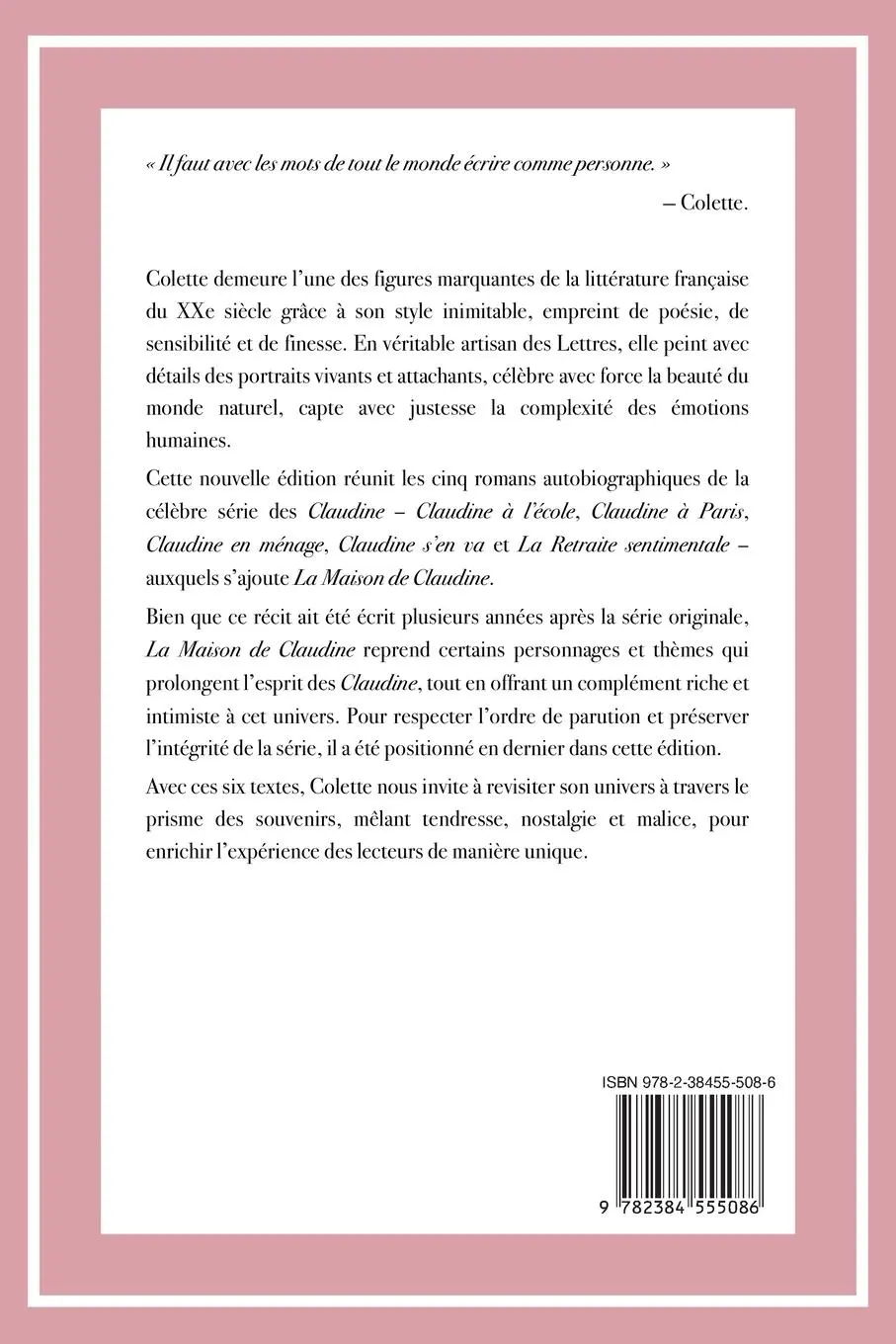 Rückseite: 9782384555086 | Claudine | Colette | Taschenbuch | Französisch | 2024