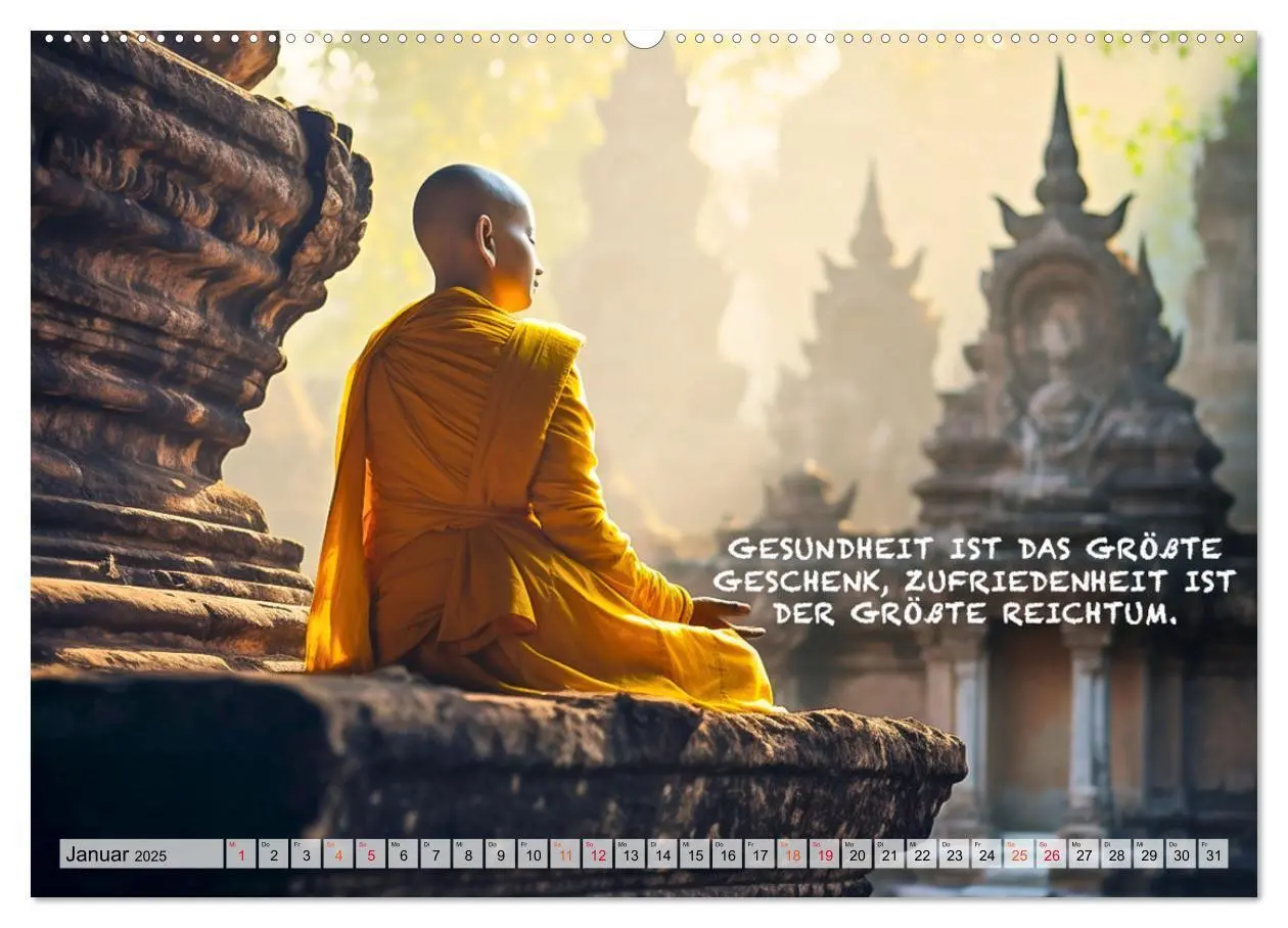 Bild: 9783383775086 | Buddhistische Sprüche (Wandkalender 2025 DIN A2 quer), CALVENDO...