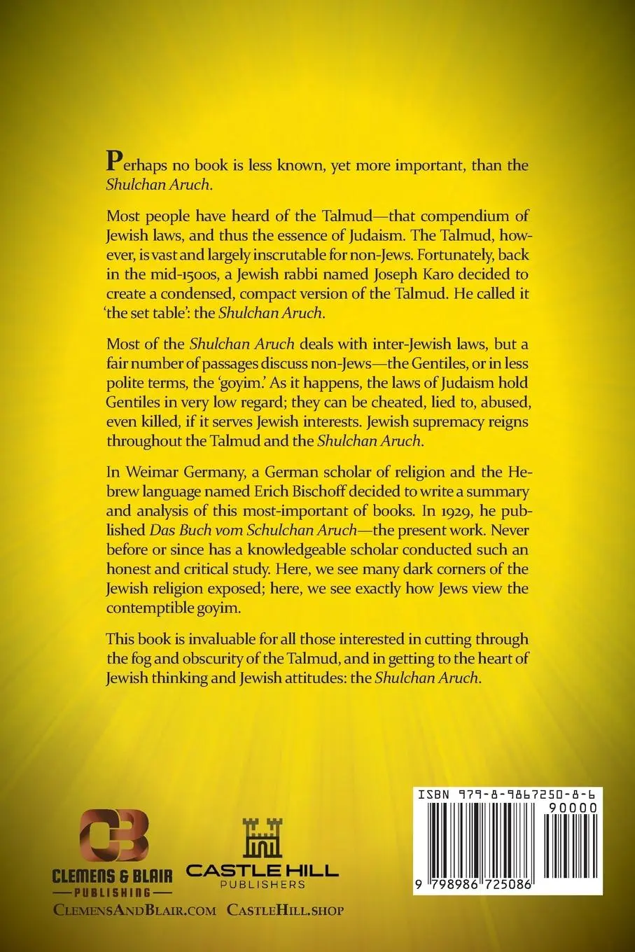 Rückseite: 9798986725086 | The Book of the Shulchan Aruch | Erich Bischoff | Taschenbuch | 2023
