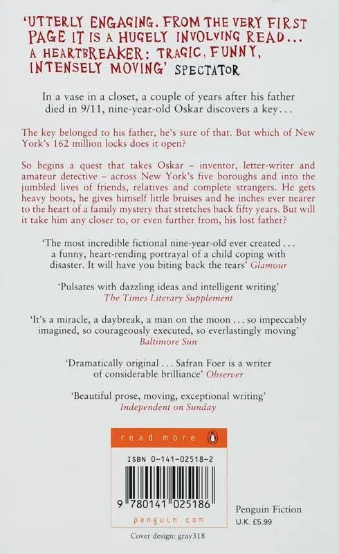 Rückseite: 9780141025186 | Extremely Loud and Incredibly Close | Jonathan Safran Foer | Buch