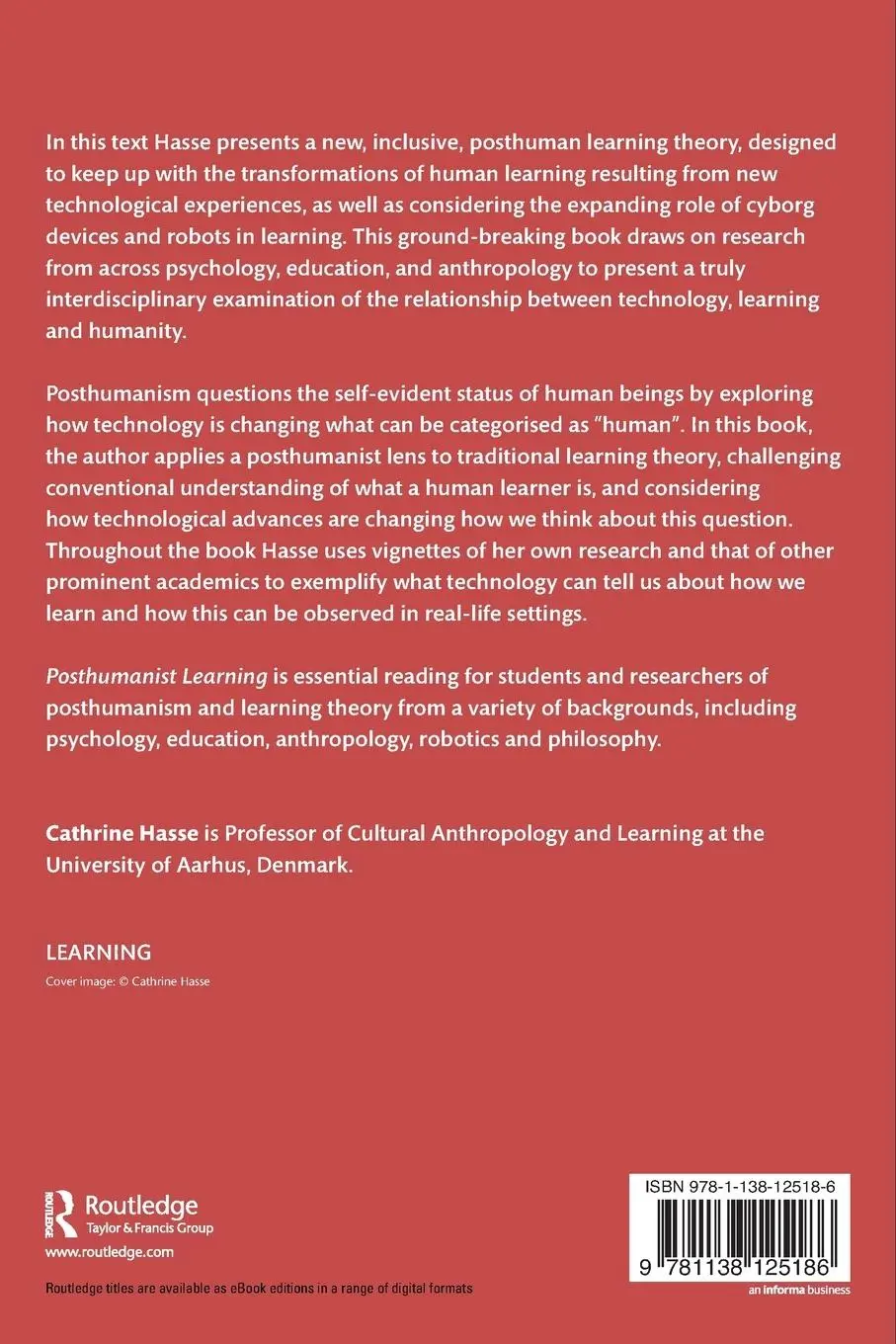Rückseite: 9781138125186 | Posthumanist Learning | Cathrine Hasse | Taschenbuch | Englisch | 2020