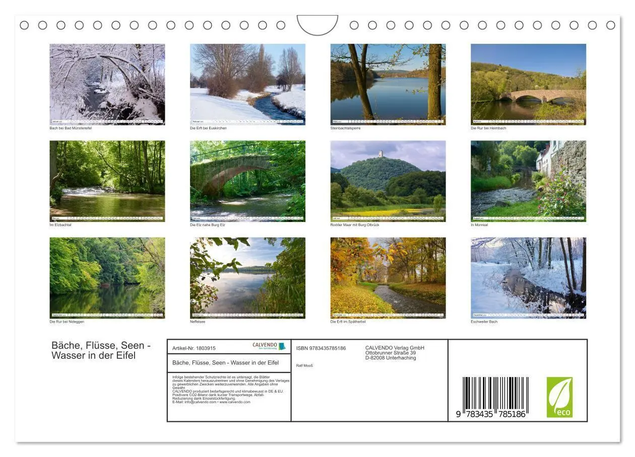 Bild: 9783435785186 | Bäche, Flüsse, Seen - Wasser in der Eifel (Wandkalender 2025 DIN A4...