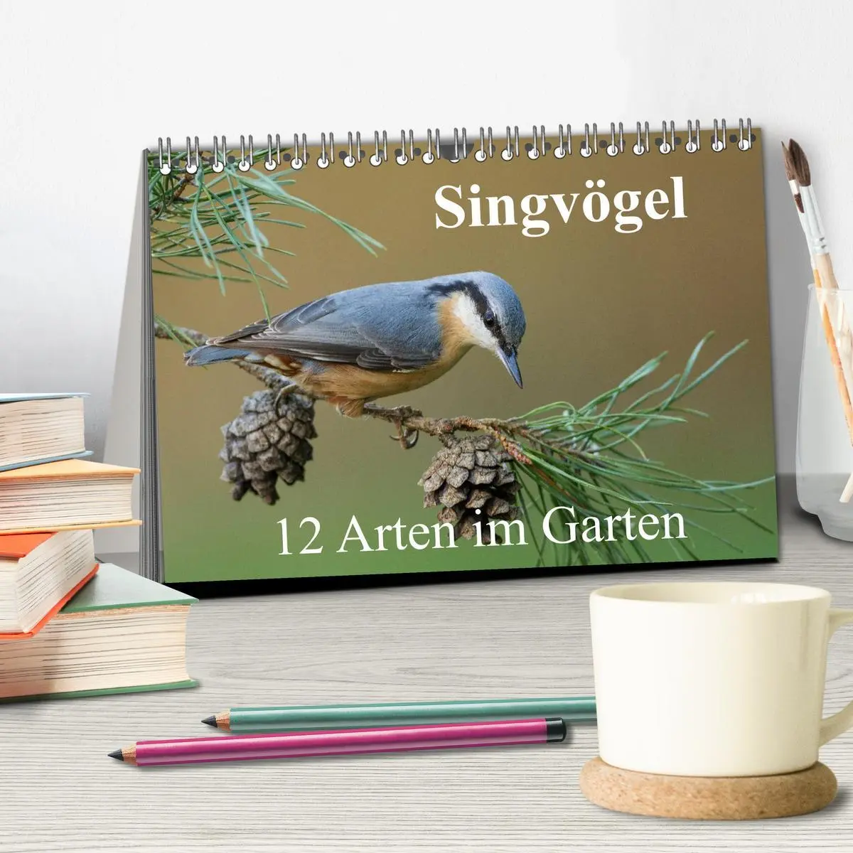 Bild: 9783457945186 | Singvögel - 12 Arten im Garten (Tischkalender 2026 DIN A5 quer),...