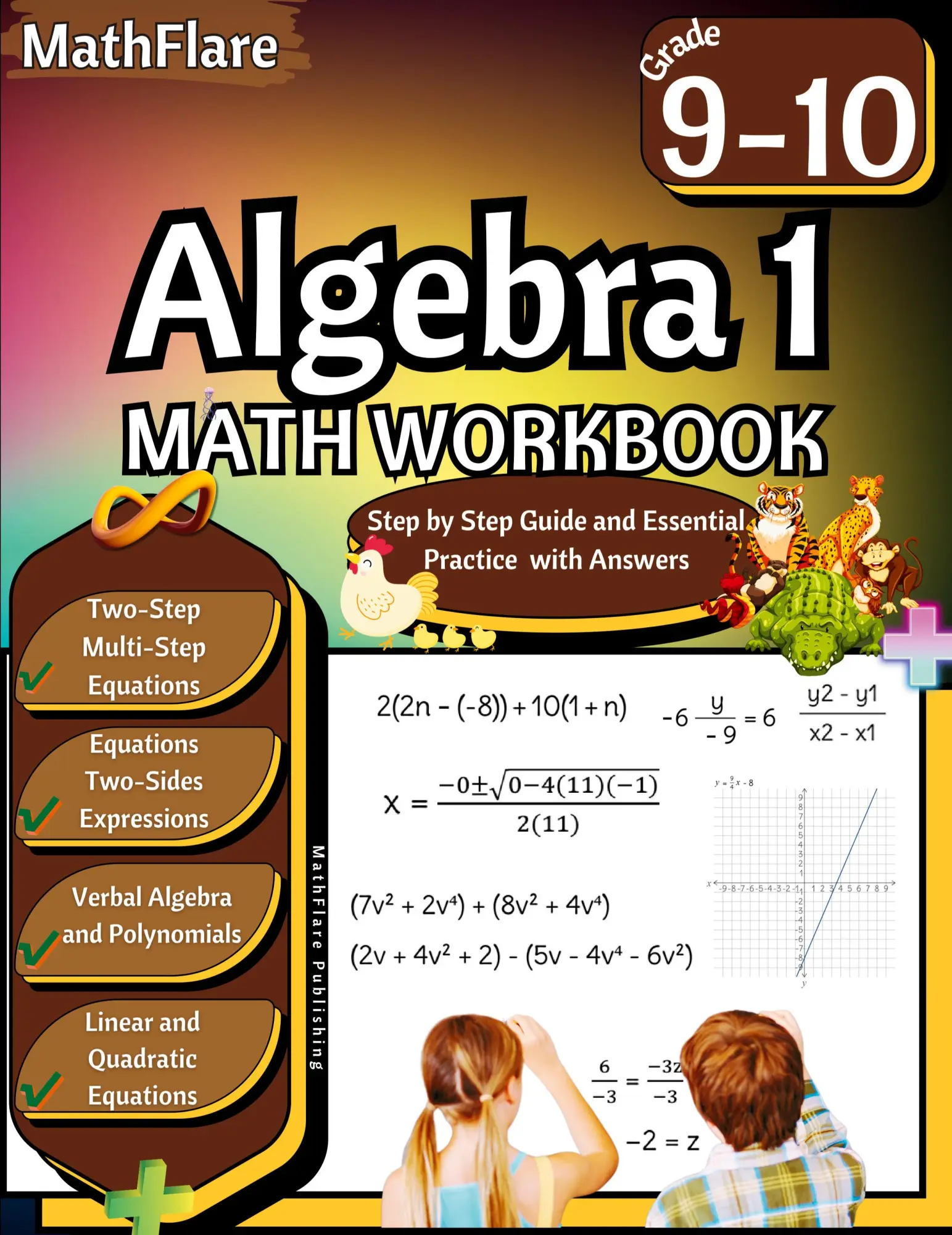 Cover: 9798869375186 | Algebra 1 Workbook 9th and 10th Grade | Mathflare Publishing | Buch