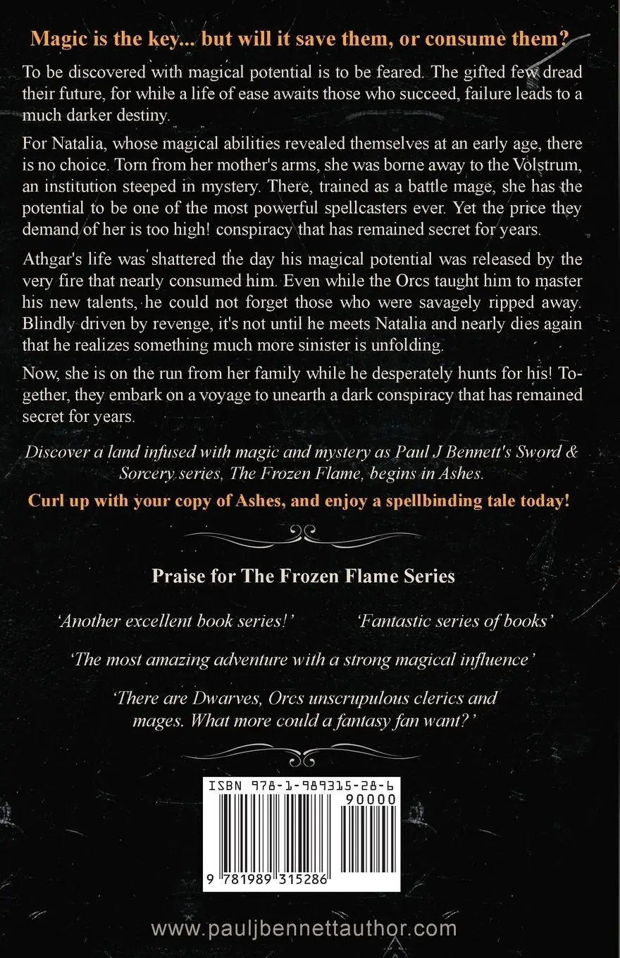 Rückseite: 9781989315286 | Ashes | A Sword &amp; Sorcery Novel | Paul J Bennett | Taschenbuch | 2019