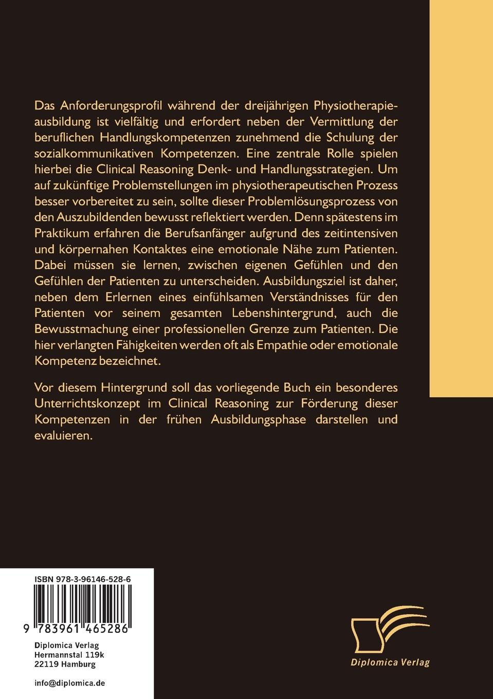 Rückseite: 9783961465286 | Clinical Reasoning und Empathie in der Physiotherapieausbildung....