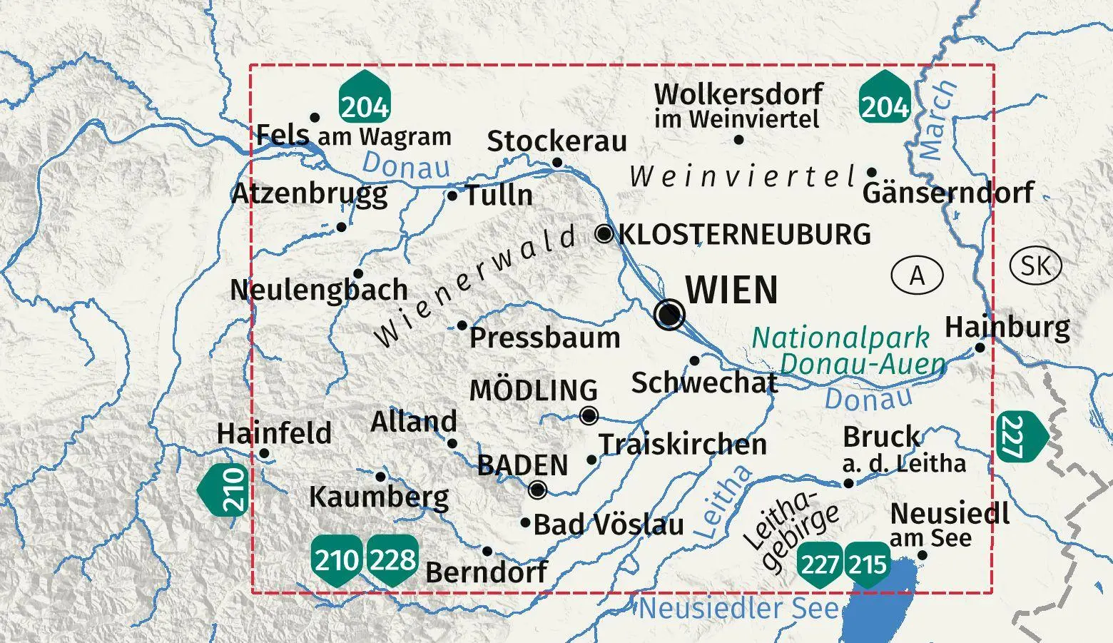 Bild: 9783991545286 | KOMPASS Wanderkarten-Set 205 Wien und Umgebung (2 Karten) 1:50.000