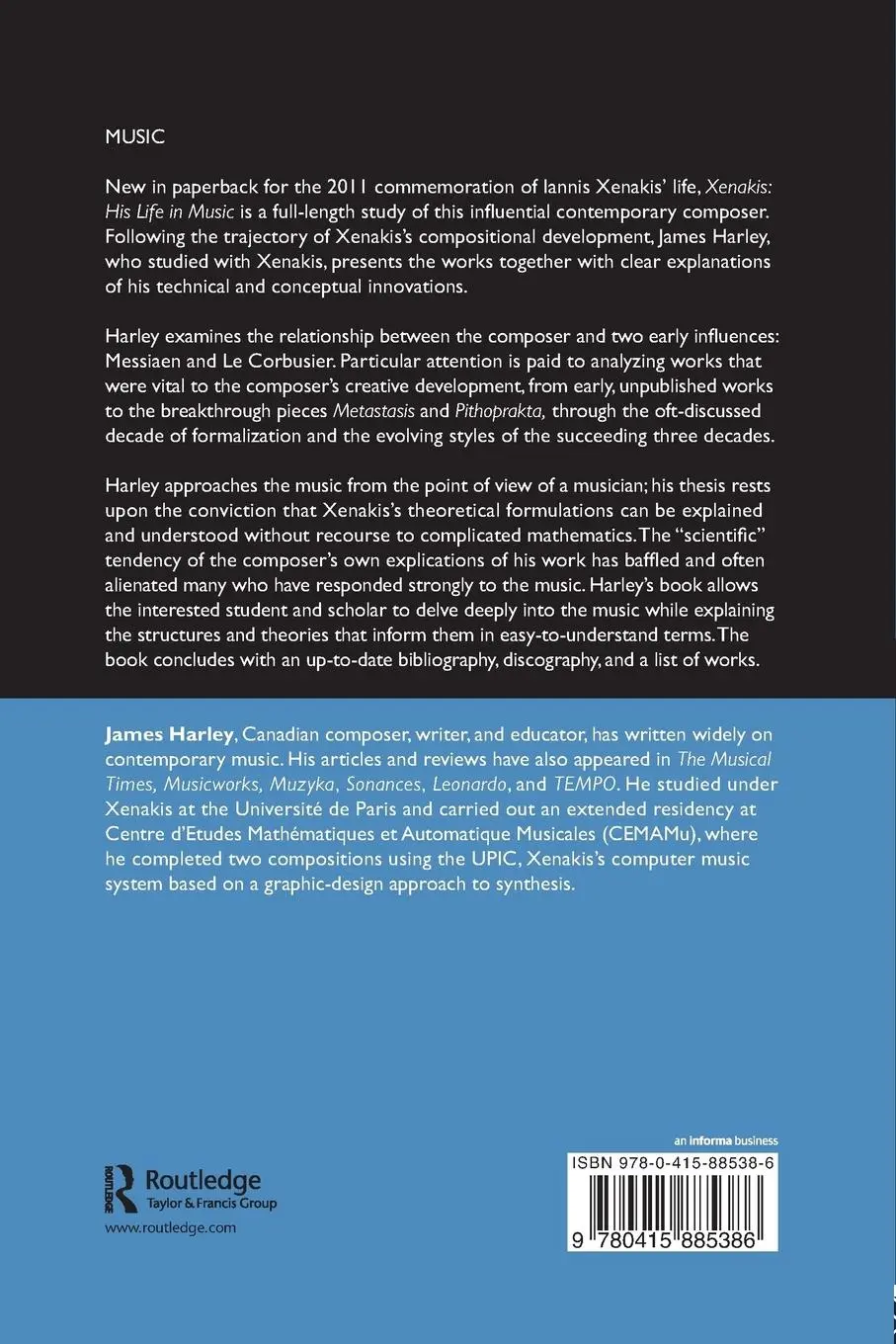 Rückseite: 9780415885386 | Xenakis | His Life in Music | James Harley | Taschenbuch | Englisch