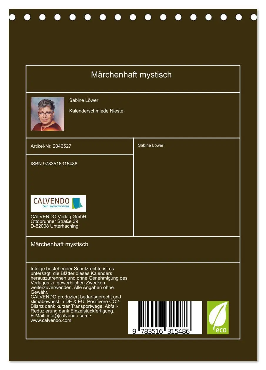 Bild: 9783516315486 | Märchenhaft mystisch (Tischkalender 2026 DIN A5 hoch), CALVENDO...