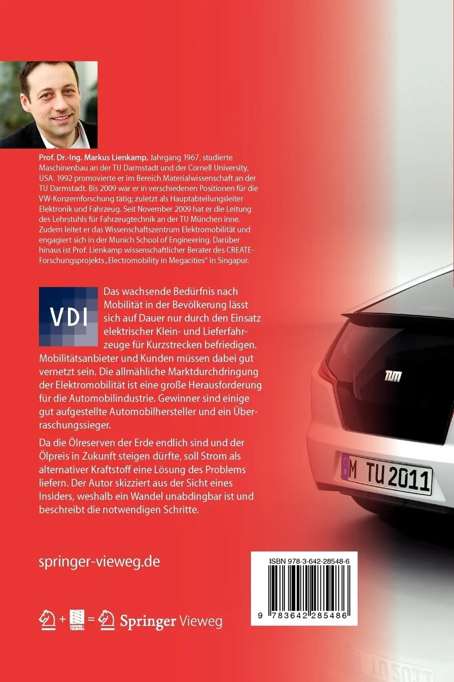 Rückseite: 9783642285486 | Elektromobilität | Hype oder Revolution? | Markus Lienkamp | Buch