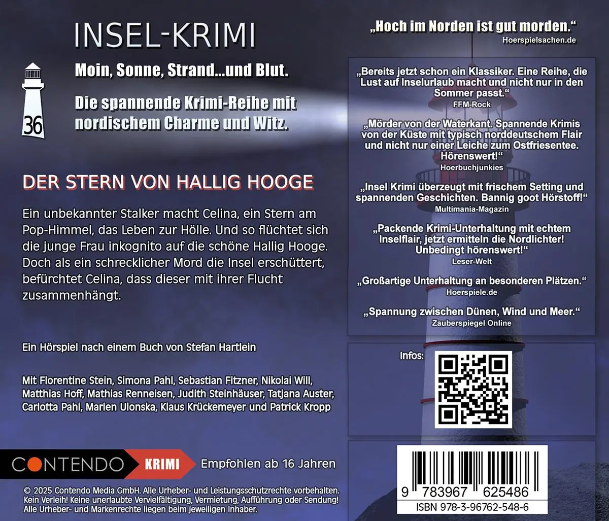 Rückseite: 9783967625486 | Insel-Krimi 36 - Der Stern Von Hallig Hooge | Insel-Krimi | Audio-CD