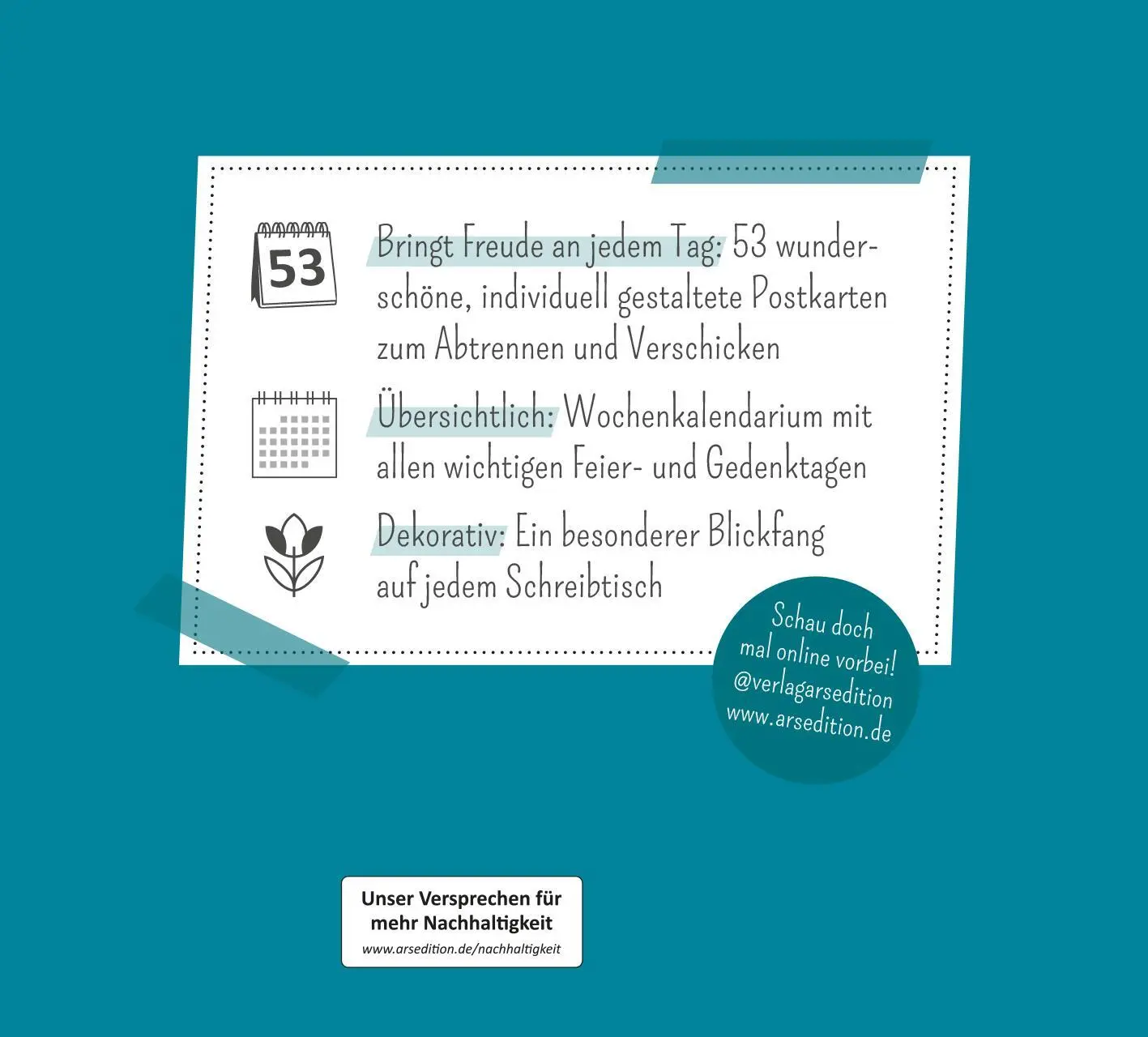 Rückseite: 4014489135586 | Postkartenkalender Ich wünsch dir was 2026 | Kalender | 108 S. | 2026