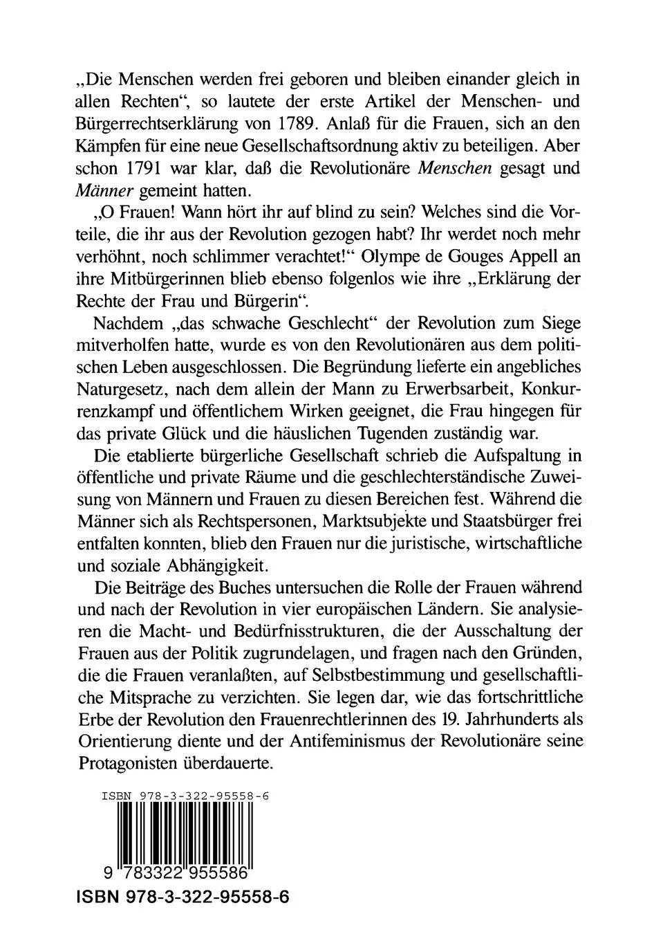 Rückseite: 9783322955586 | Freiheit, Gleichheit, Weiblichkeit | Marieluise Christadler | Buch
