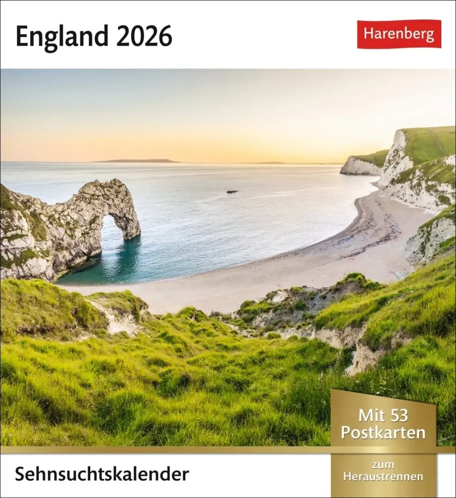 Cover: 9783840035586 | England Sehnsuchtskalender 2026 - Wochenkalender mit 53 Postkarten