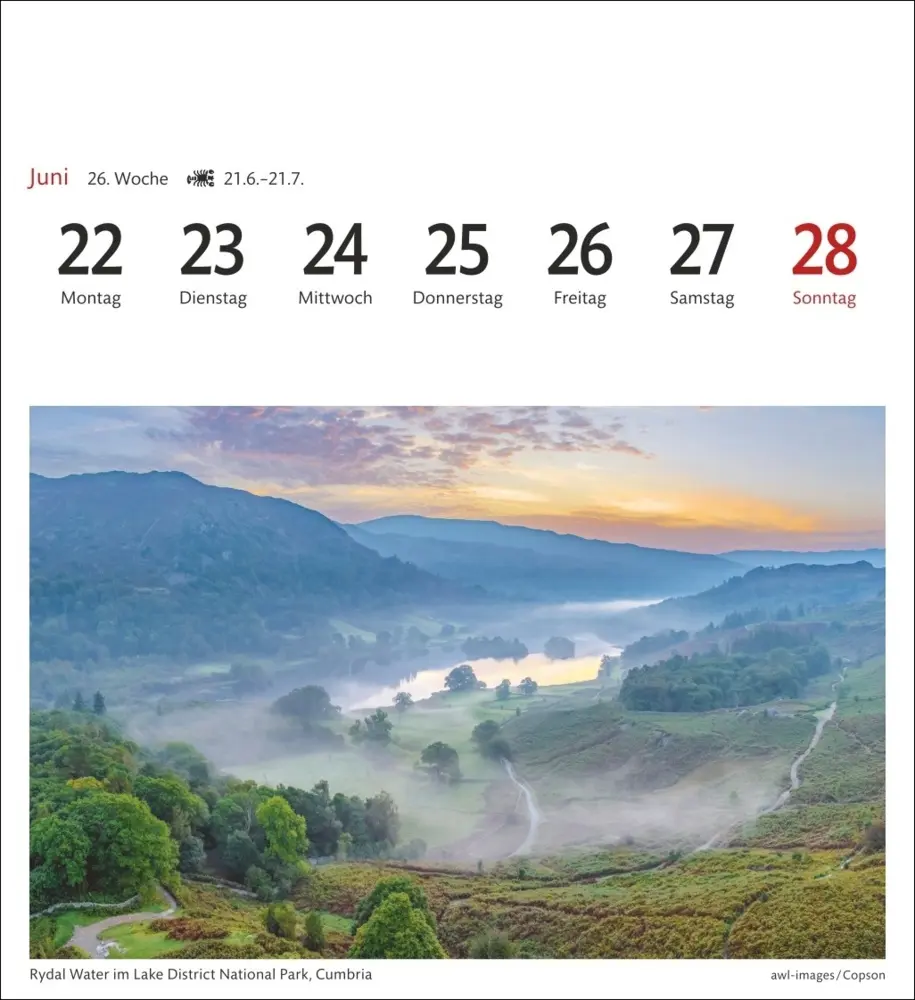 Bild: 9783840035586 | England Sehnsuchtskalender 2026 - Wochenkalender mit 53 Postkarten