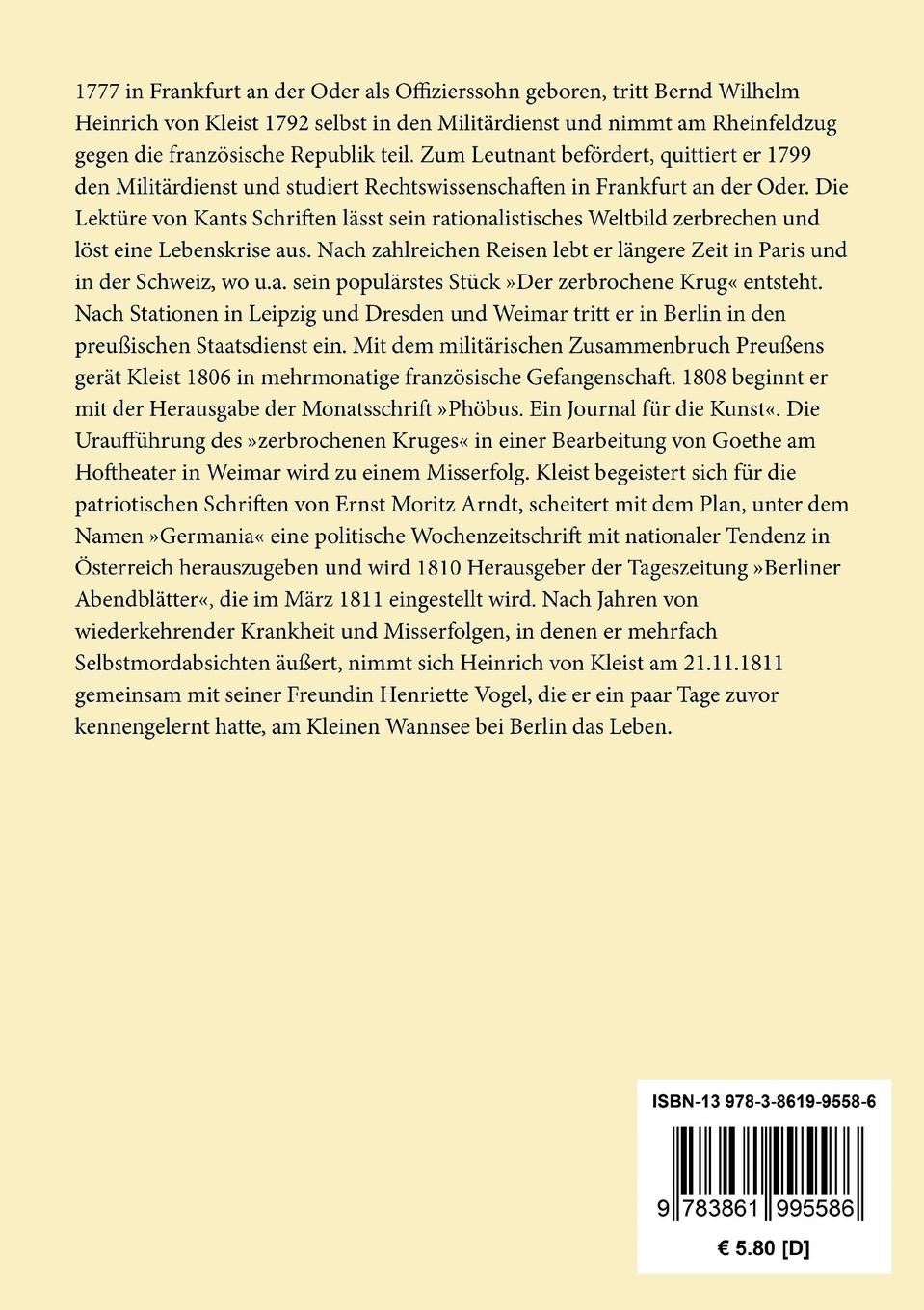 Rückseite: 9783861995586 | Das Käthchen von Heilbronn oder Die Feuerprobe | Heinrich von Kleist