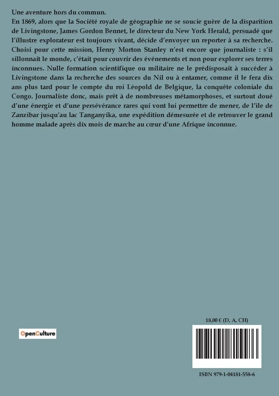 Rückseite: 9791041815586 | A la recherche de Livingstone | Stanley Henry Morton | Taschenbuch