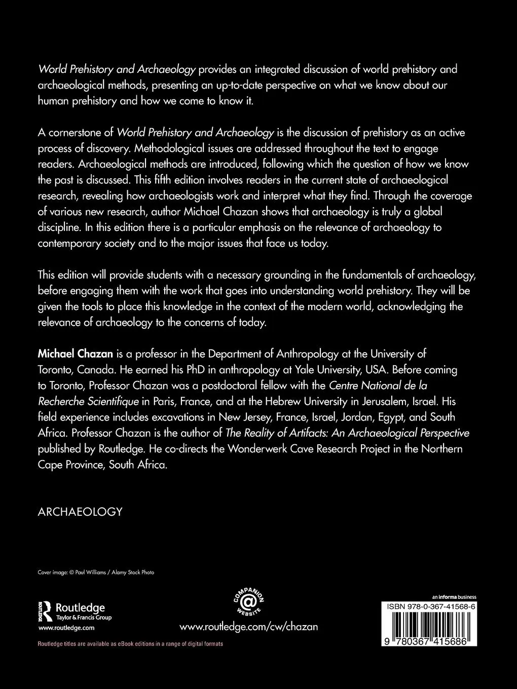 Rückseite: 9780367415686 | World Prehistory and Archaeology | Pathways Through Time | Chazan