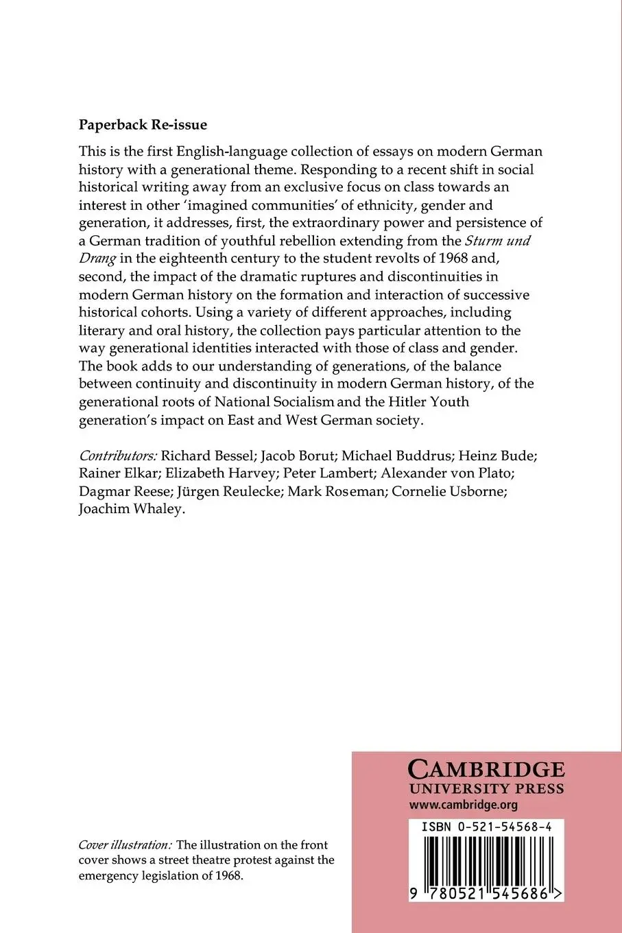 Rückseite: 9780521545686 | Generations in Conflict | Mark Roseman | Taschenbuch | Englisch | 2003