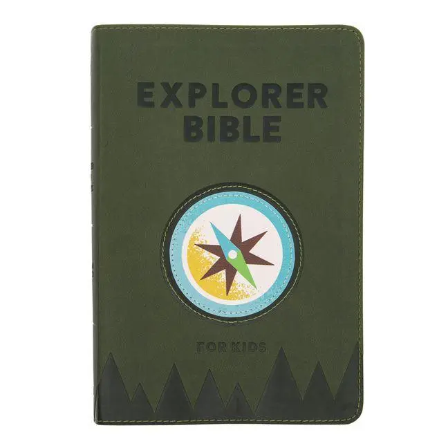 Cover: 9781087765686 | CSB Explorer Bible for Kids, Olive Compass Leathertouch, Indexed