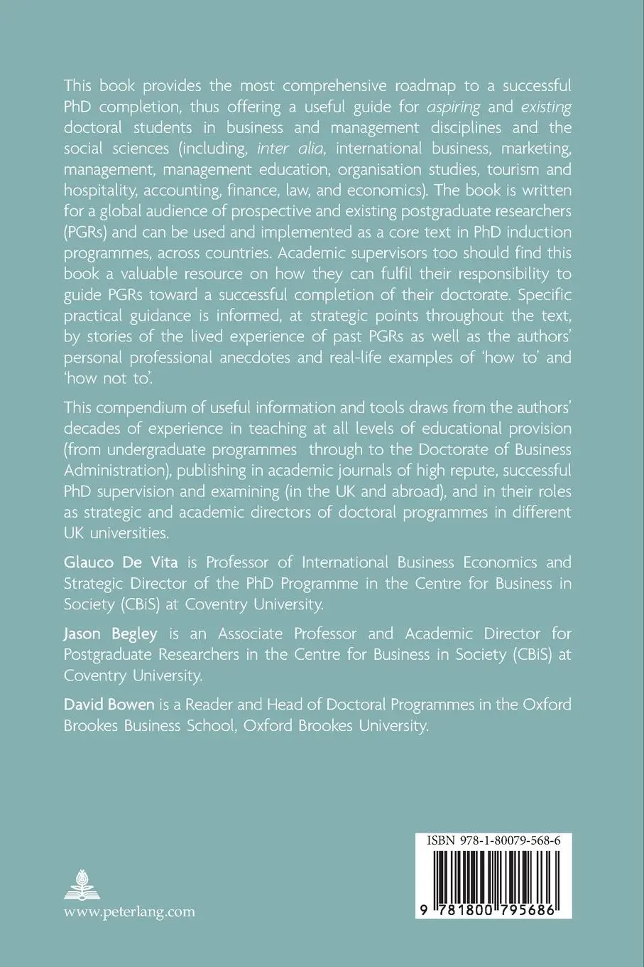 Rückseite: 9781800795686 | Roadmap to a successful PhD in Business &amp; management and the social...
