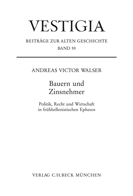 Cover: 9783406575686 | Bauern und Zinsnehmer | Andreas Victor Walser | Vestigia | Deutsch
