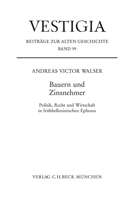 Cover: 9783406575686 | Bauern und Zinsnehmer | Andreas Victor Walser | Vestigia | Deutsch